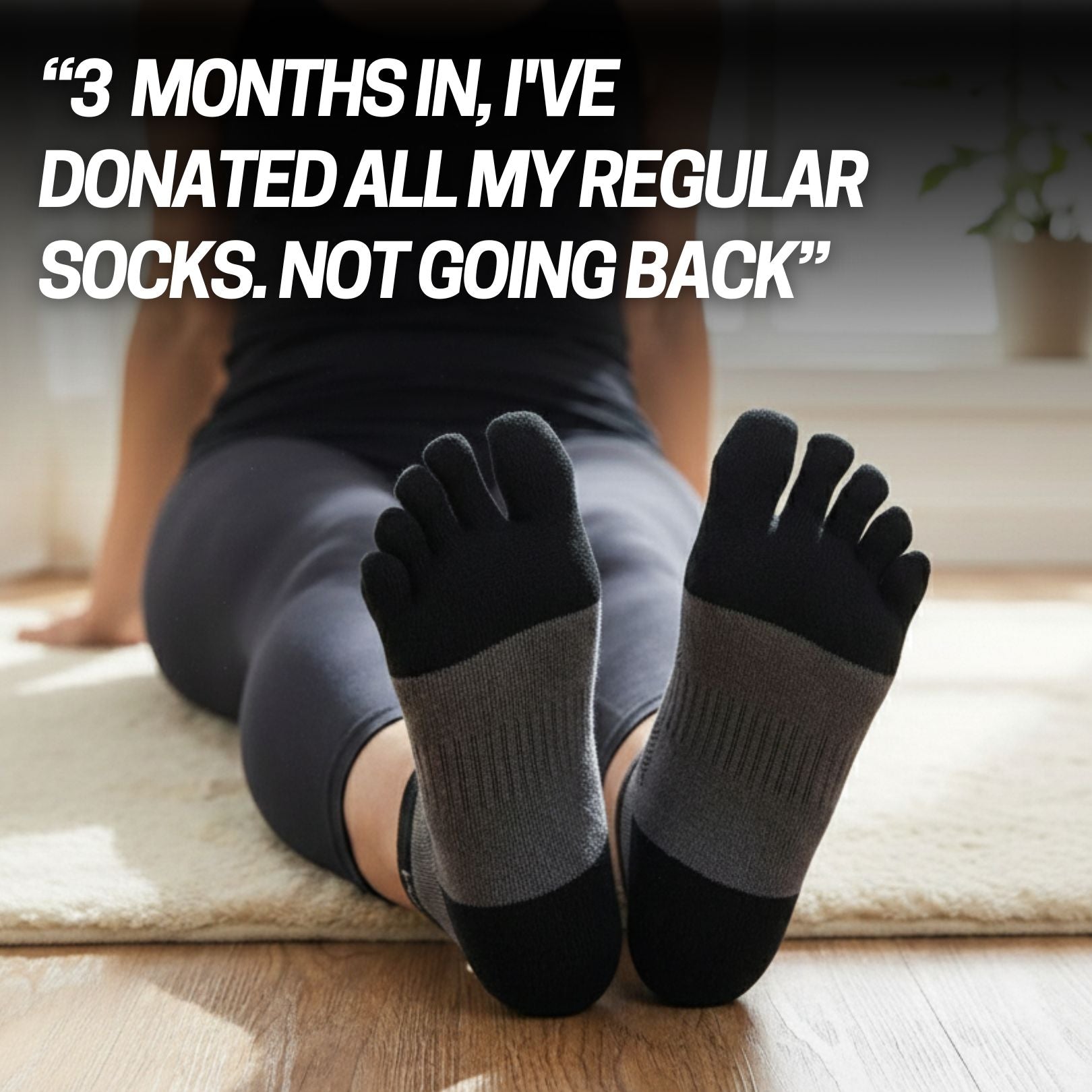 2 Pairs of 5-Toe No Show Socks (ONE SIZE)